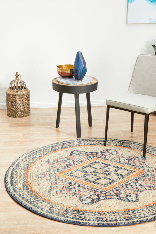Merimbula Deep Multicolor Round Rug
