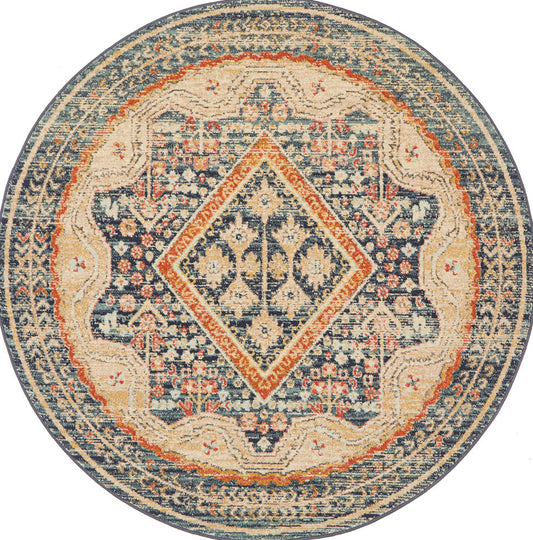 Merimbula Deep Multicolor Round Rug