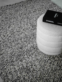 Lavender White & Black Wool & Cotton Rug