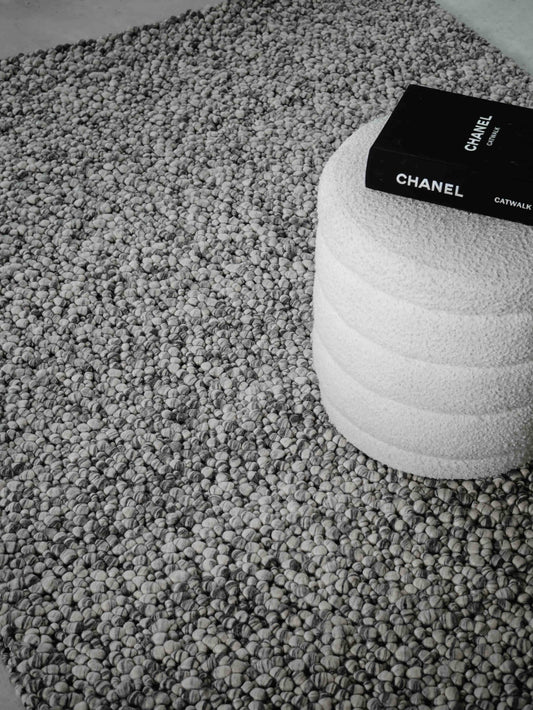 Lavender White & Black Wool & Cotton Rug