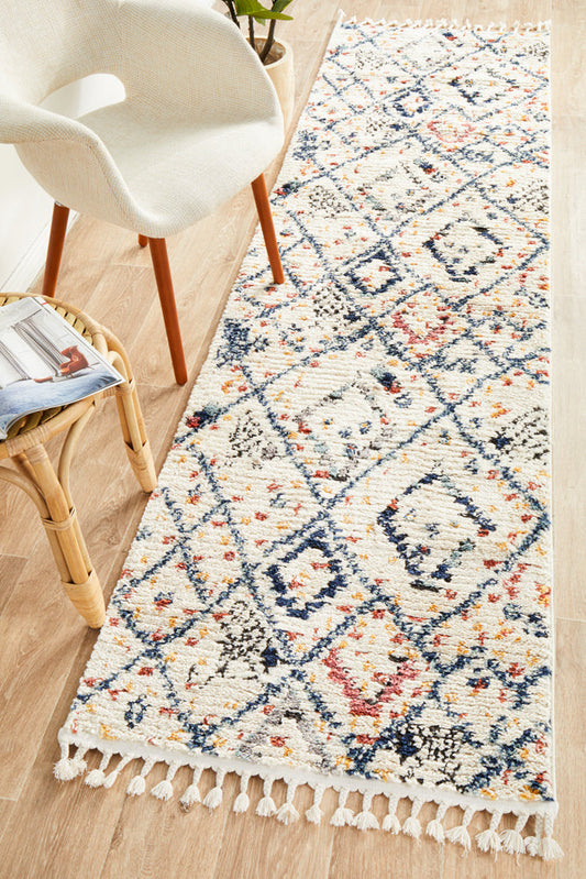 Kalbarri White Multicolor Runner Rug