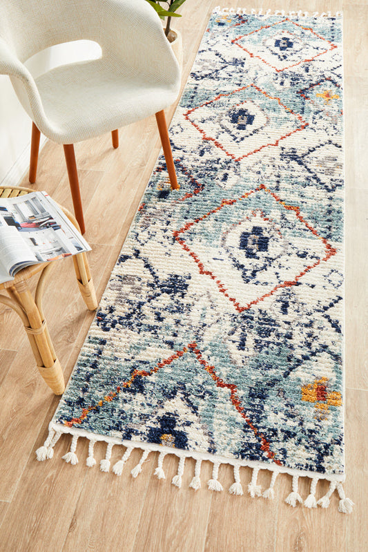 Kalbarri Blue Multicolor Runner Rug
