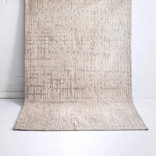 Maclean Modern Ivory Rug — polyester rug, soft neutral, The Inspire Home
