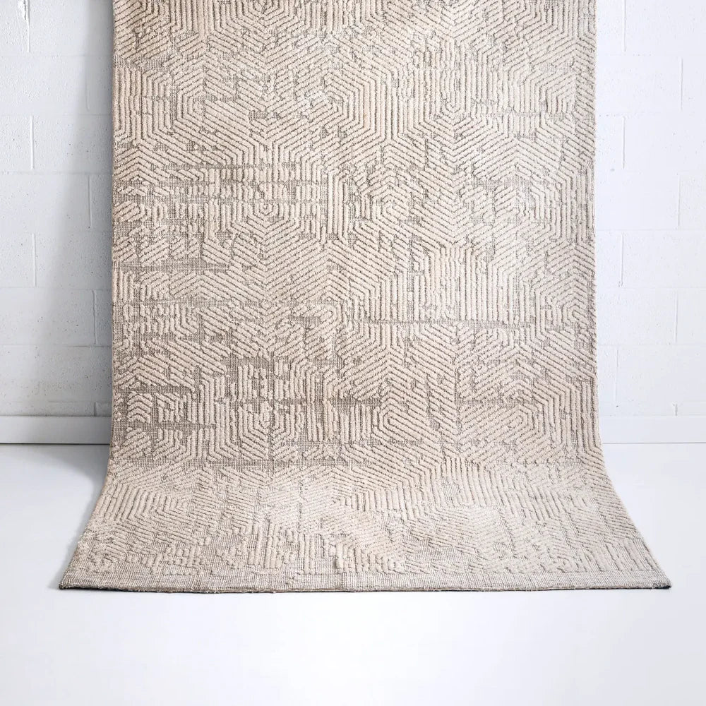 Maclean Modern Ivory Rug ‚Äî polyester rug, soft neutral, The Inspire Home