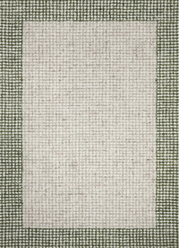Mentone Green Border Wool Rug ‚Äî natural texture, The Inspire Home