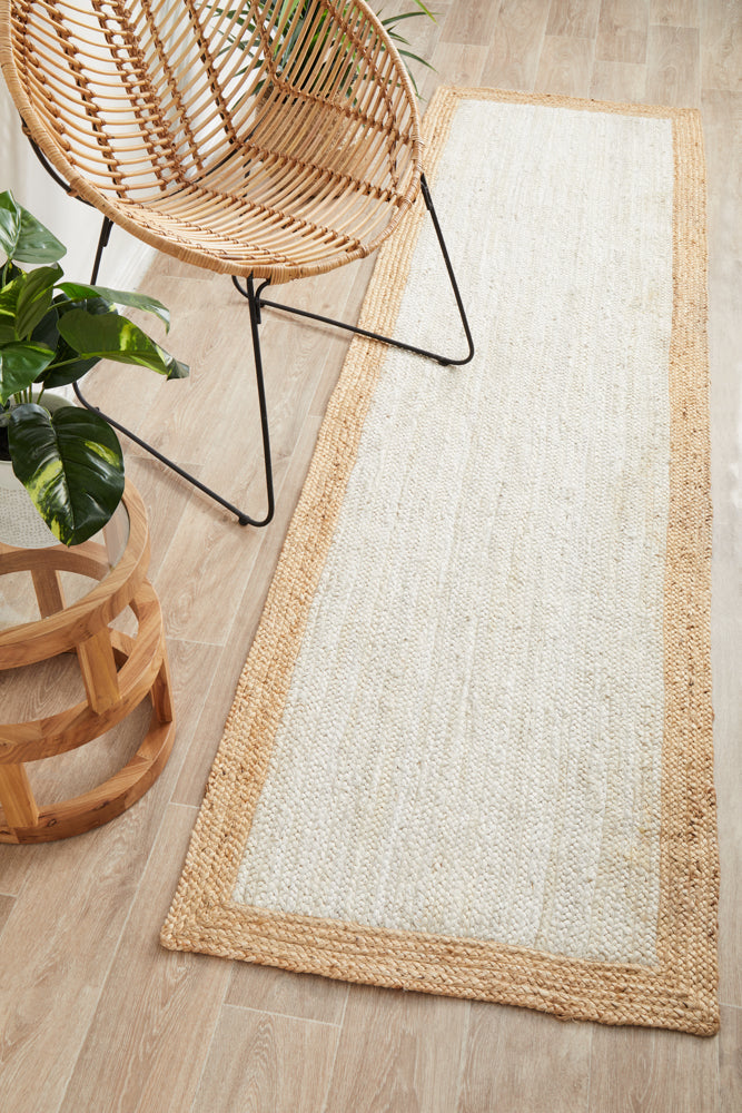 Boreen Paperbark Beige Jute Runner Rug