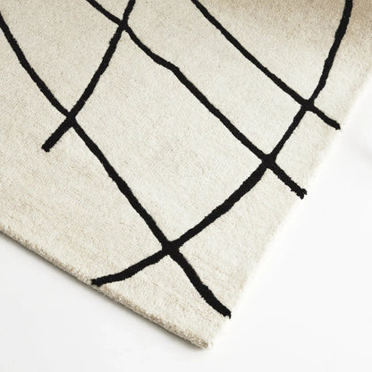 Newport Ivory & Black Wool Rug