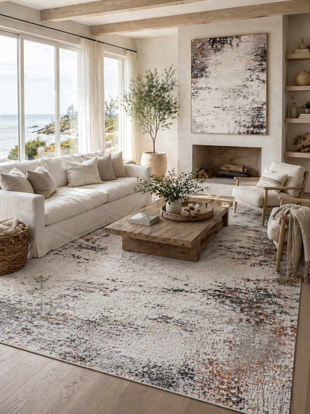 Noosa Ivory Polyester Rug