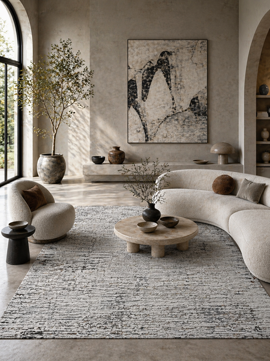 Noosa Silver Polyester Runner Rug