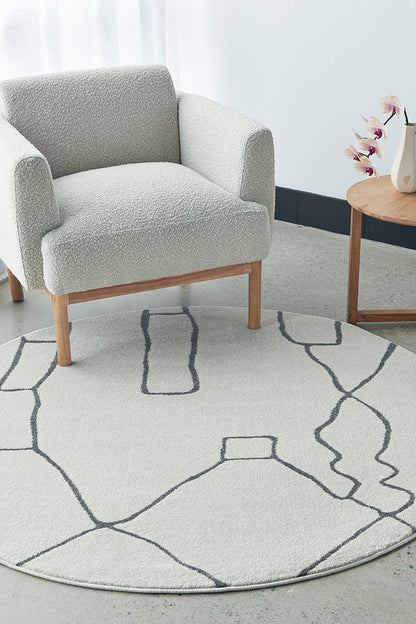 Wategos Dove Silver Round Rug