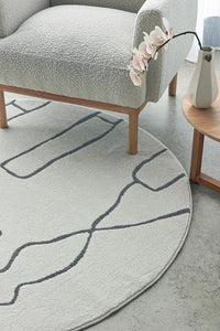 Wategos Dove Silver Round Rug