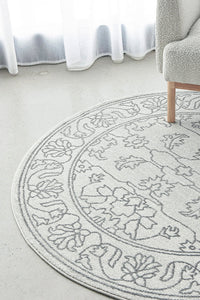 Wategos Chaff Silver Round Rug