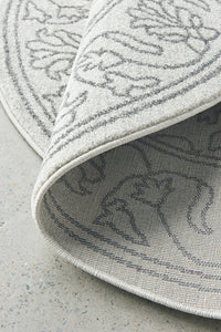 Wategos Chaff Silver Round Rug