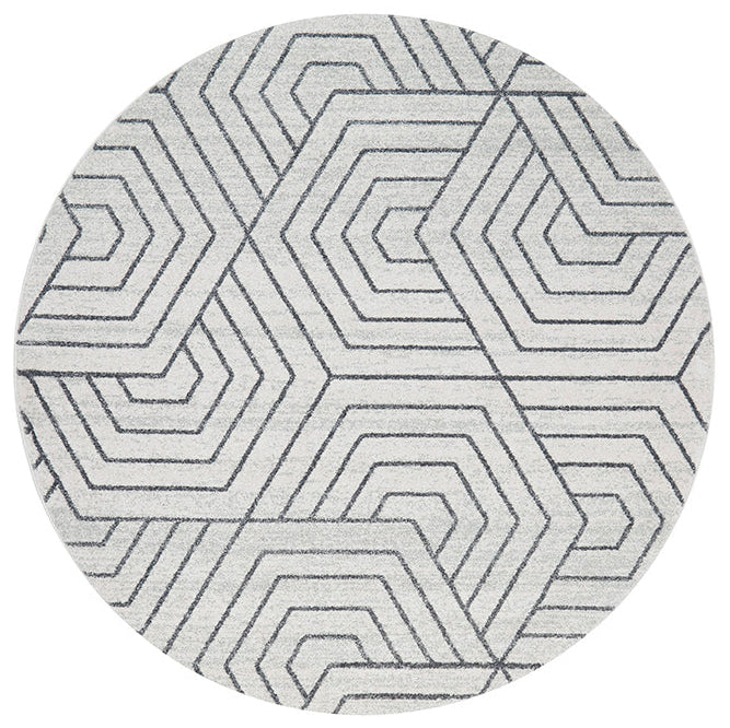 Wategos Spinifex Silver Round Rug