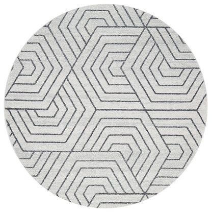 Wategos Spinifex Silver Round Rug