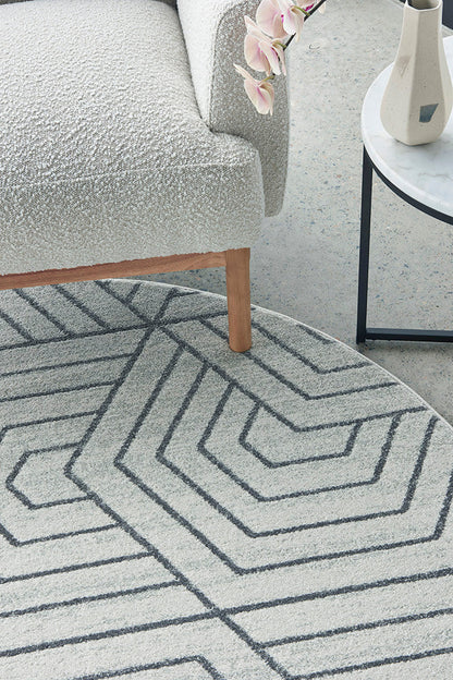 Wategos Spinifex Silver Round Rug