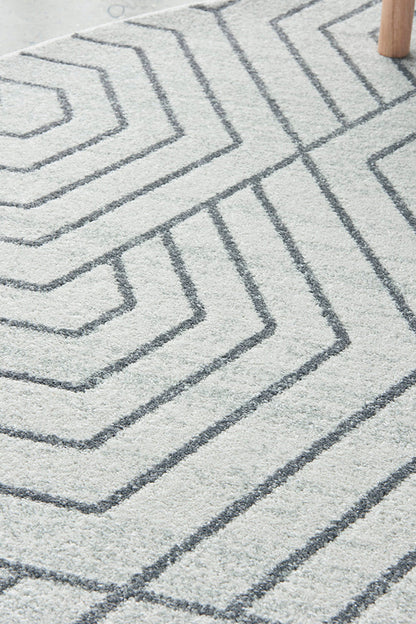 Wategos Spinifex Silver Round Rug