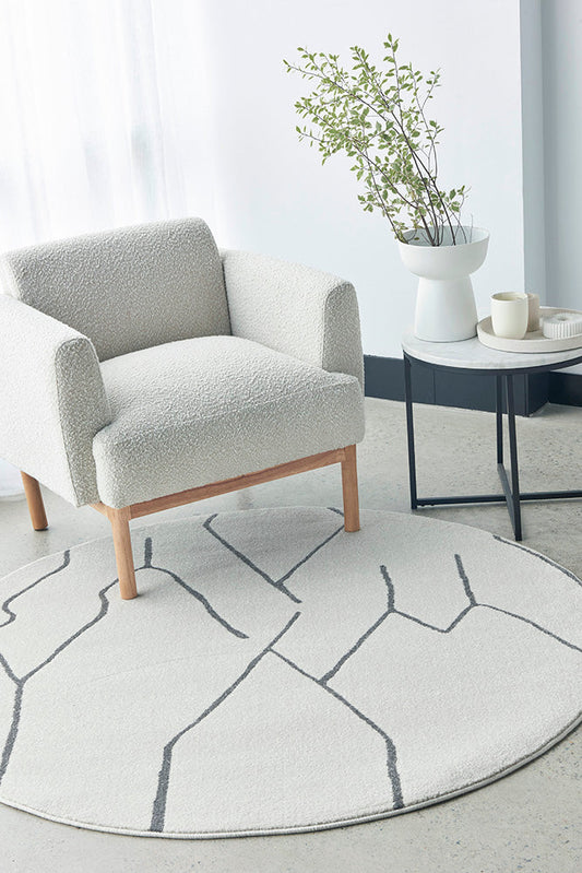 Wategos Grey Round Rug