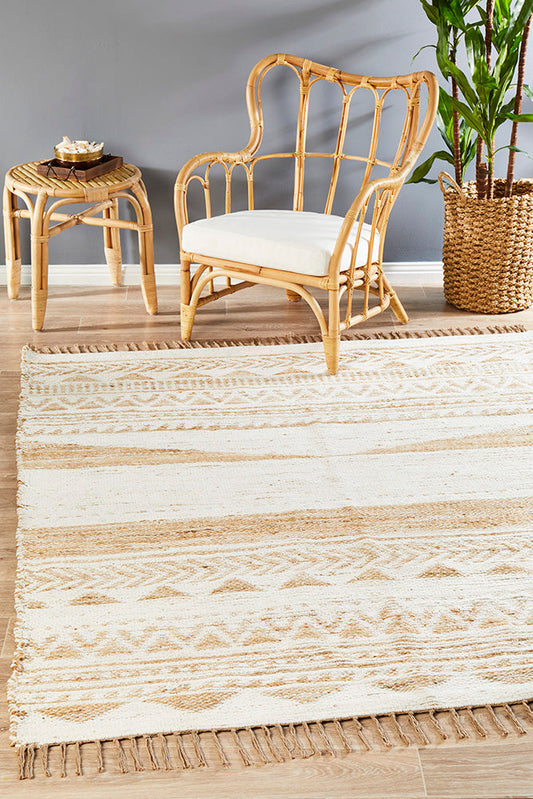 Windang White Jute & Cotton Rug