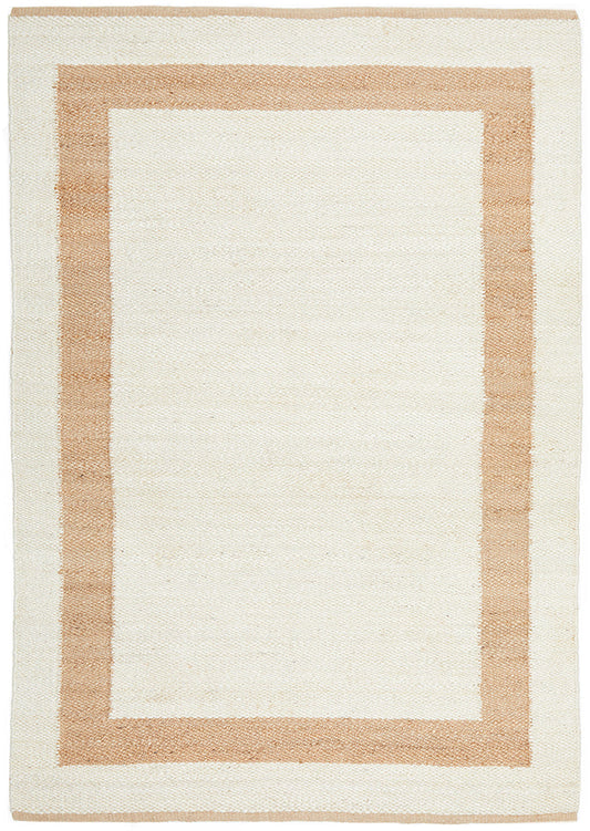 Exmouth Flax Beige and White Wool & Jute Rug