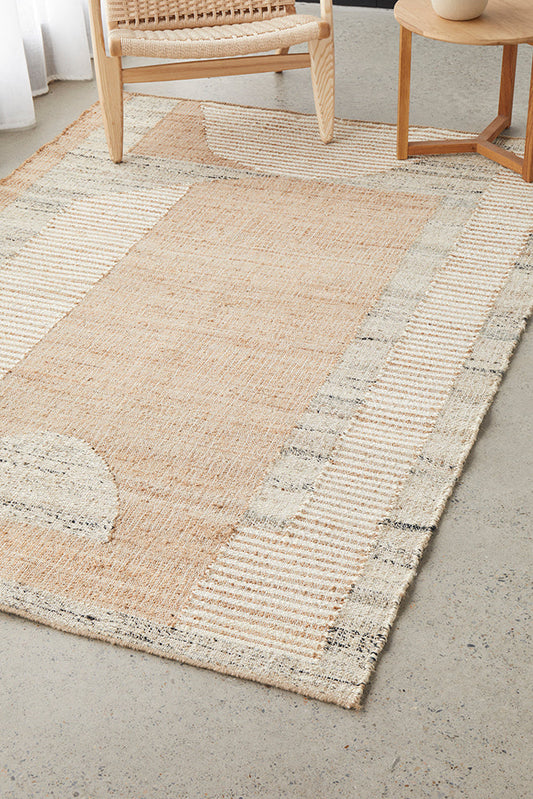 Exmouth Spinifex Beige Wool & Jute Rug