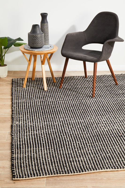 Bicheno Black Wool Rug