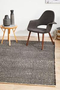 Bicheno Black Wool Rug