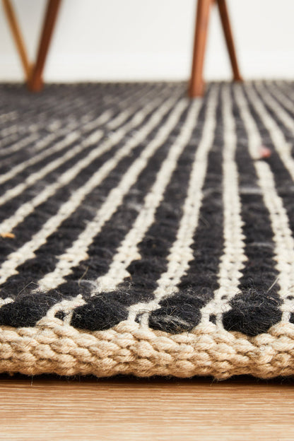 Bicheno Black Wool Rug