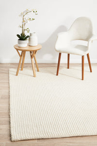 Bicheno White Wool Rug