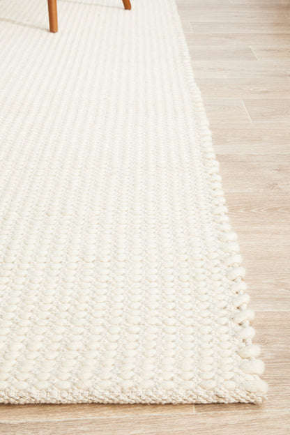 Bicheno White Wool Rug