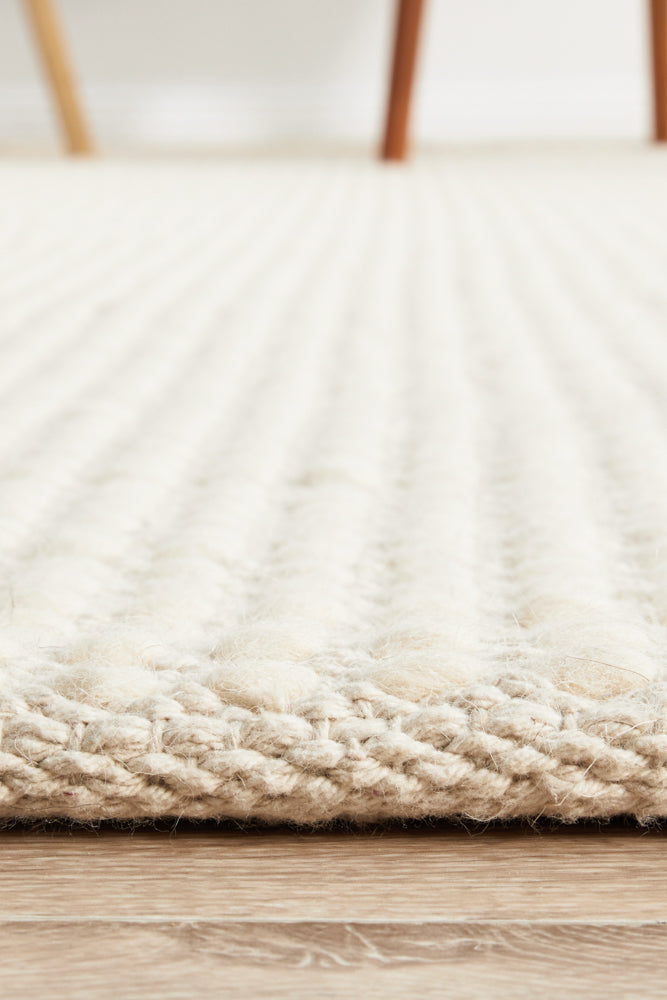Bicheno White Wool Rug