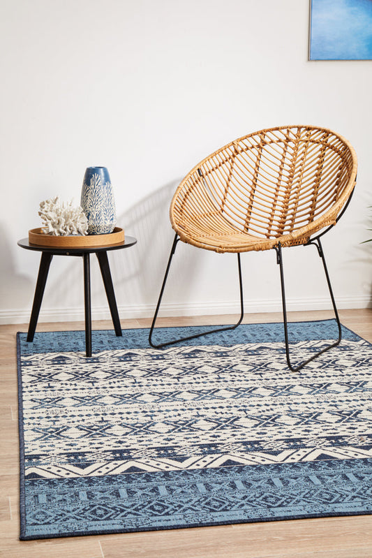 Hyams White and Blue Rug