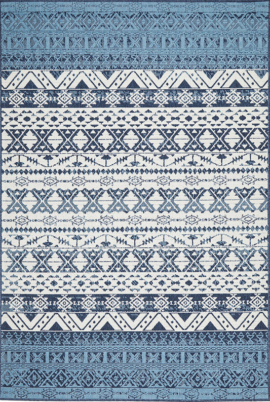 Hyams White and Blue Rug