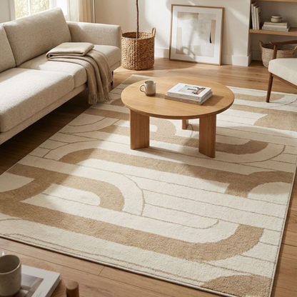 Stirling Ivory & Brown Wool Rug