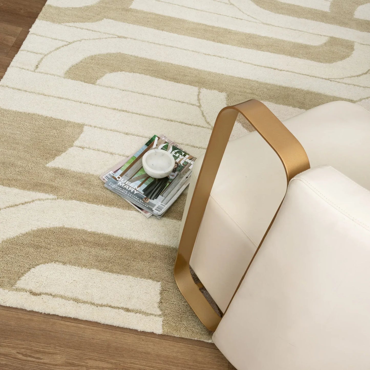 Stirling Ivory & Brown Wool Rug