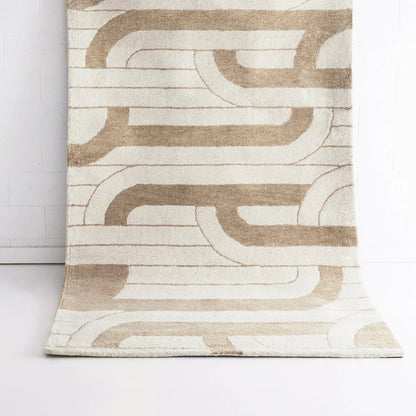 Stirling Ivory & Brown Wool Rug