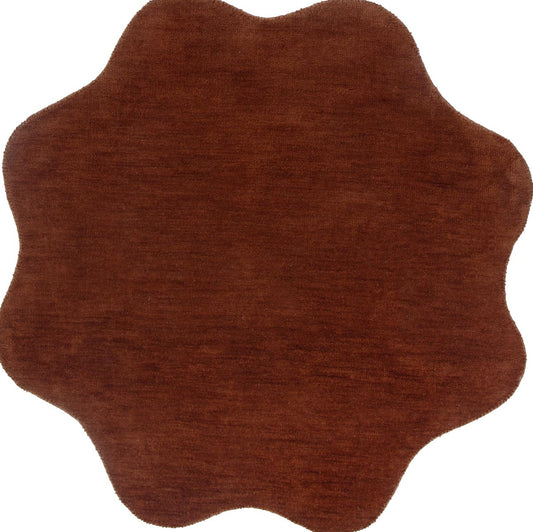 Wooli Terracotta Brown Round Rug