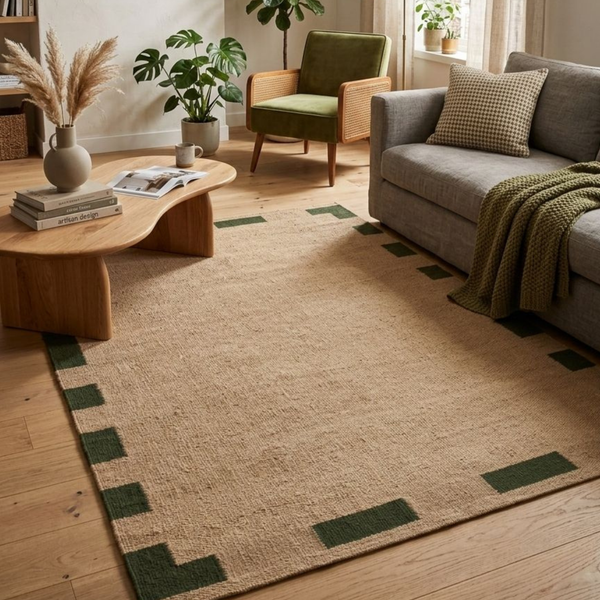 Trigg Brown & Green Jute Rug