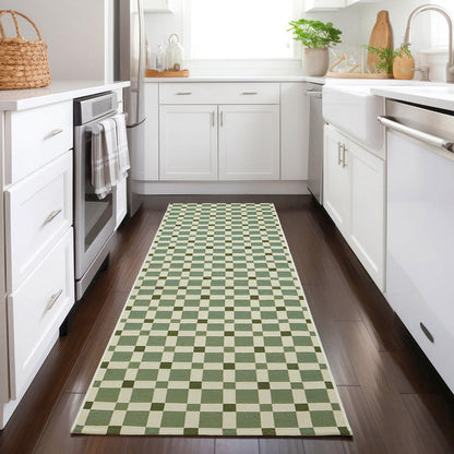 Bremer Saltbush Green Runner Rug